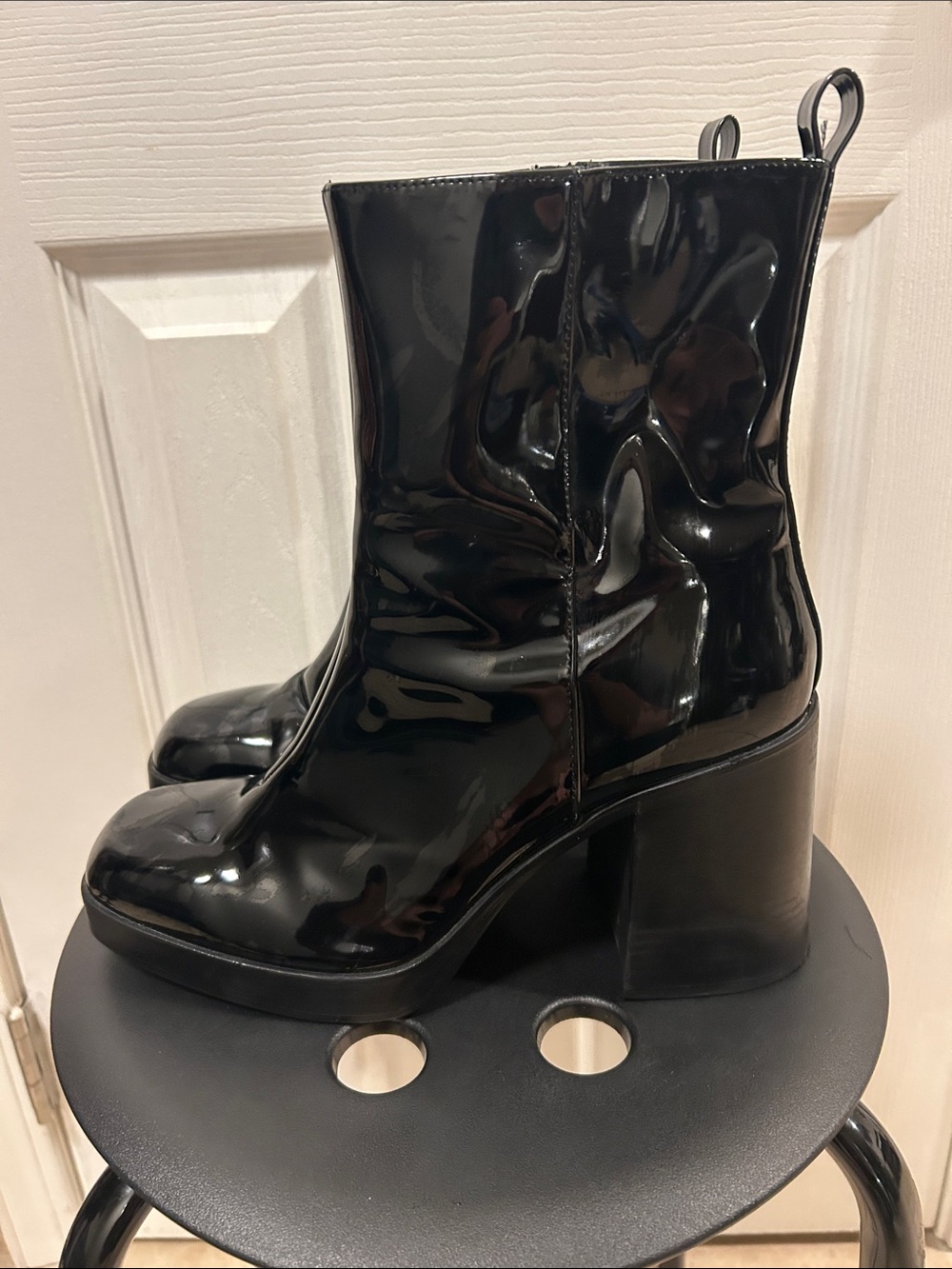 Black Patent Ankle Boots size 9.5